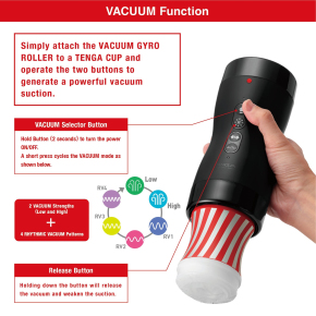 Набор Tenga Vacuum Gyro Roller 3s: мастурбатор и устройство для вакуума и вращения
