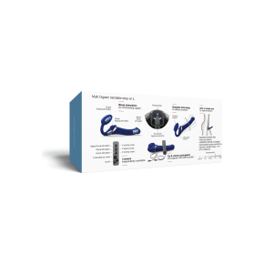 Безремневой страпон с клиторальной стимуляцией Multi Orgasm bendable strap-on size L, синий