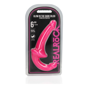 Люминесцентный безремневой страпон, розовый