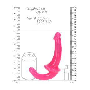Люминесцентный безремневой страпон, розовый