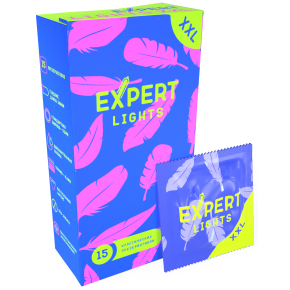 Тонкие презервативы увеличенного размера Expert Lights XXL, 15 шт.