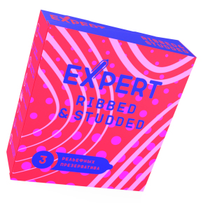 Презервативы с ребристо-точечный структурой Expert Ribbed Studded, 3 шт.