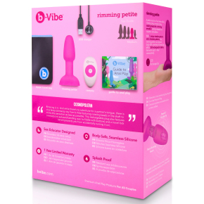 Анальная пробка с римминг-эффектом b-Vibe Rimming Plug Petite, фуксия