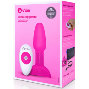Анальная пробка с римминг-эффектом b-Vibe Rimming Plug Petite, фуксия