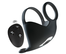 Вибронасадка для эрекции и стимуляции мошонки Rebel Cock Ring with RC Ball Massager