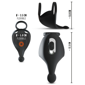 Вибронасадка для эрекции и стимуляции мошонки Rebel Cock Ring with RC Ball Massager