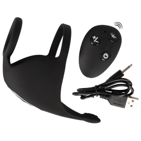 Вибронасадка для эрекции и стимуляции мошонки Rebel Cock Ring with RC Ball Massager