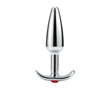 Алюминиевая анальная пробка для ношения с красным кристаллом, 12&times;4 см