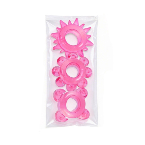 Комплект из 3 розовых эрекционных колец