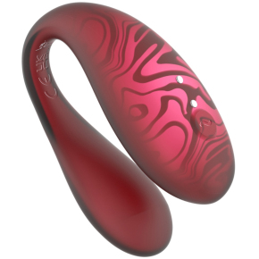 Вибратор с управлением через приложение Amovibe Twin Plus, красный