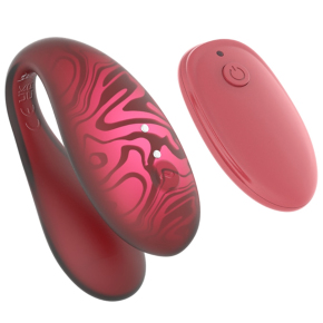 Вибратор с управлением через приложение Amovibe Twin Plus, красный