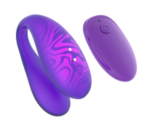 Вибратор с управлением через приложение Amovibe Twin Plus, фиолетовый