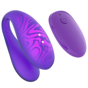 Вибратор с управлением через приложение Amovibe Twin Plus, фиолетовый