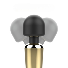 Золотисто-черный wand-вибратор - 30 см.