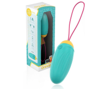 Бирюзовое виброяйцо с ротацией и управлением через приложение