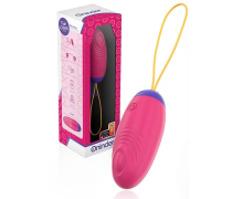 Розовое виброяйцо с функцией постукивания и управлением через приложение, &oslash;3.5 см