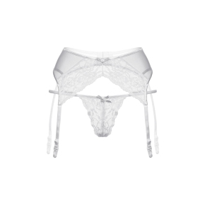 Пояс для чулок в комплекте с трусиками-стринг с прорезью