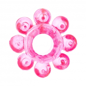 Розовое эрекционное кольцо-цветок