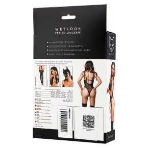 Боди Erolanta Glossy Amilia на шнуровке из материала Wetlook, цвет черный, размер S