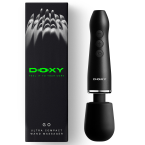 Компактный беспроводной вибромассажер Doxy Go 2.0 в алюминиевом корпусе, черный
