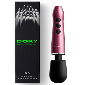 Компактный беспроводной вибромассажер Doxy Go 2.0 в алюминиевом корпусе, розовый