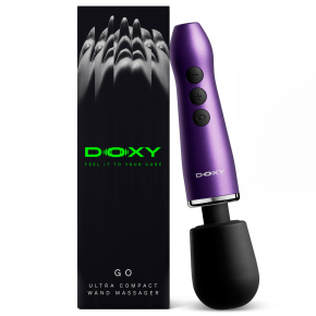 Компактный беспроводной вибромассажер Doxy Go 2.0 в алюминиевом корпусе, фиолетовый
