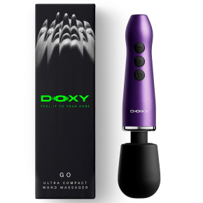 Компактный беспроводной вибромассажер Doxy Go 2.0 в алюминиевом корпусе, фиолетовый
