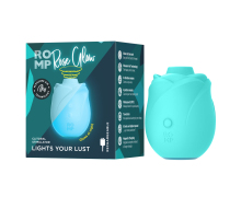 Бесконтактный клиторальный стимулятор Romp Rose Glow со светящимся корпусом, голубой