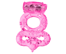 Розовое эрекционное кольцо с вибратором
