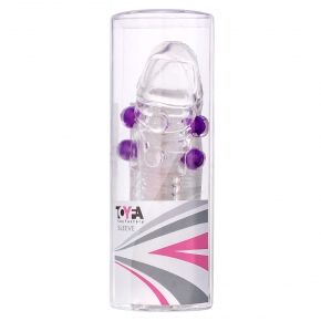 Гелевая прозрачная насадка с шариками и шипами