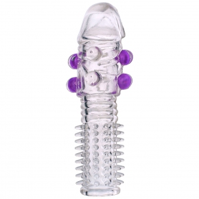 Гелевая прозрачная насадка с шариками и шипами