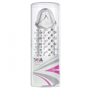 Прозрачная насадка на половой член с закрытой головкой и шипами