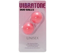 Vibratone Duo-Balls, розовые — вагинальные шарики со смещенным центром, ⌀3.5 см