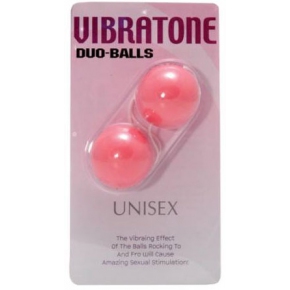 Vibratone Duo-Balls, розовые — вагинальные шарики со смещенным центром, ⌀3.5 см