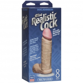 The Realistic Cock 8", телесный — реалистичный фаллоимитатор на присоске, 20.6×5.1 см