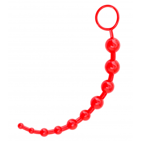 Красная анальная цепочка длиной 25 см