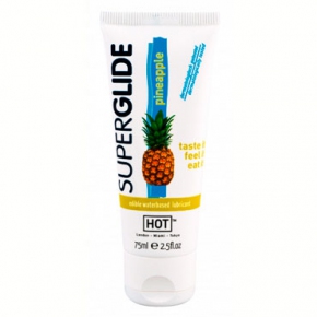 Hot Super Glide Pineapple, 75 мл — съедобная смазка на водной основе со вкусом ананаса