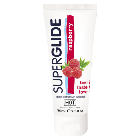 Лубрикант со вкусом малины Hot Superglide Raspberry, 75 мл