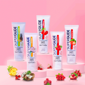 Лубрикант со вкусом малины Hot Superglide Raspberry, 75 мл