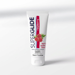 Лубрикант со вкусом малины Hot Superglide Raspberry, 75 мл