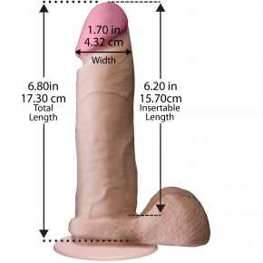 The Realistic Cock Ultraskyn 6", телесный — фаллоимитатор на присоске из материала «живое тело», 17.3×4.3 см