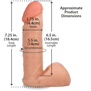 The Realistic Cock Ultraskyn 6", телесный — фаллоимитатор на присоске из материала «живое тело», 17.3×4.3 см