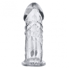 Прозрачная насадка с закрытой головкой и дополнительным стимулятором клитора