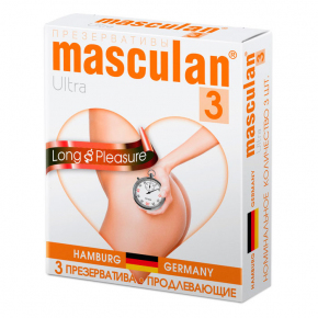 Презервативы с анестетиком Masculan Ultra Long Pleasure, 3 шт.