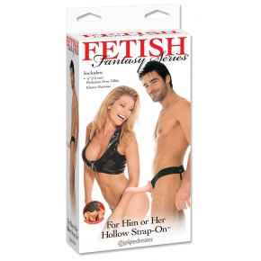 For Him or Her Hollow Strap-On, телесный — полый страпон-фаллопротез для Него и для Нее, 16×4.5 см