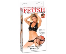 Posable Partner Strap-On, черный — женский страпон с гнущейся головкой, 17.8×3.6 см