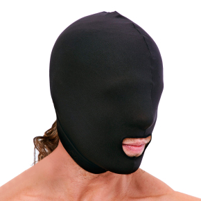 Open Mouth Stretch Hood, черная — эластичная маска на голову с прорезью для рта