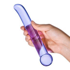 Purple G-Spot Tickler — гладкий стеклянный стимулятор G-точки, 18×2.4 см