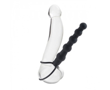 Насадка-фаллоимитатор для анального проникновения Silicone Love Rider Beaded Dual Penetrator, черная