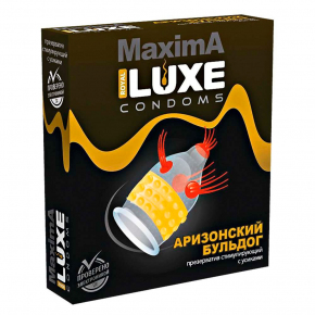 Презерватив с усиками и пупырышками Luxe Maxima «Аризонский Бульдог», 1 шт.